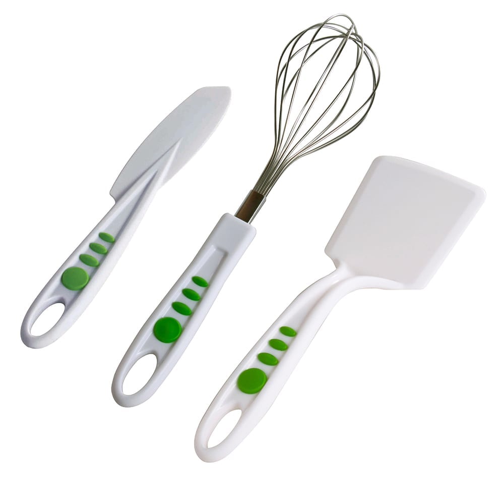 The nylon frosting spreader, the whisk, and the nylon spatula.